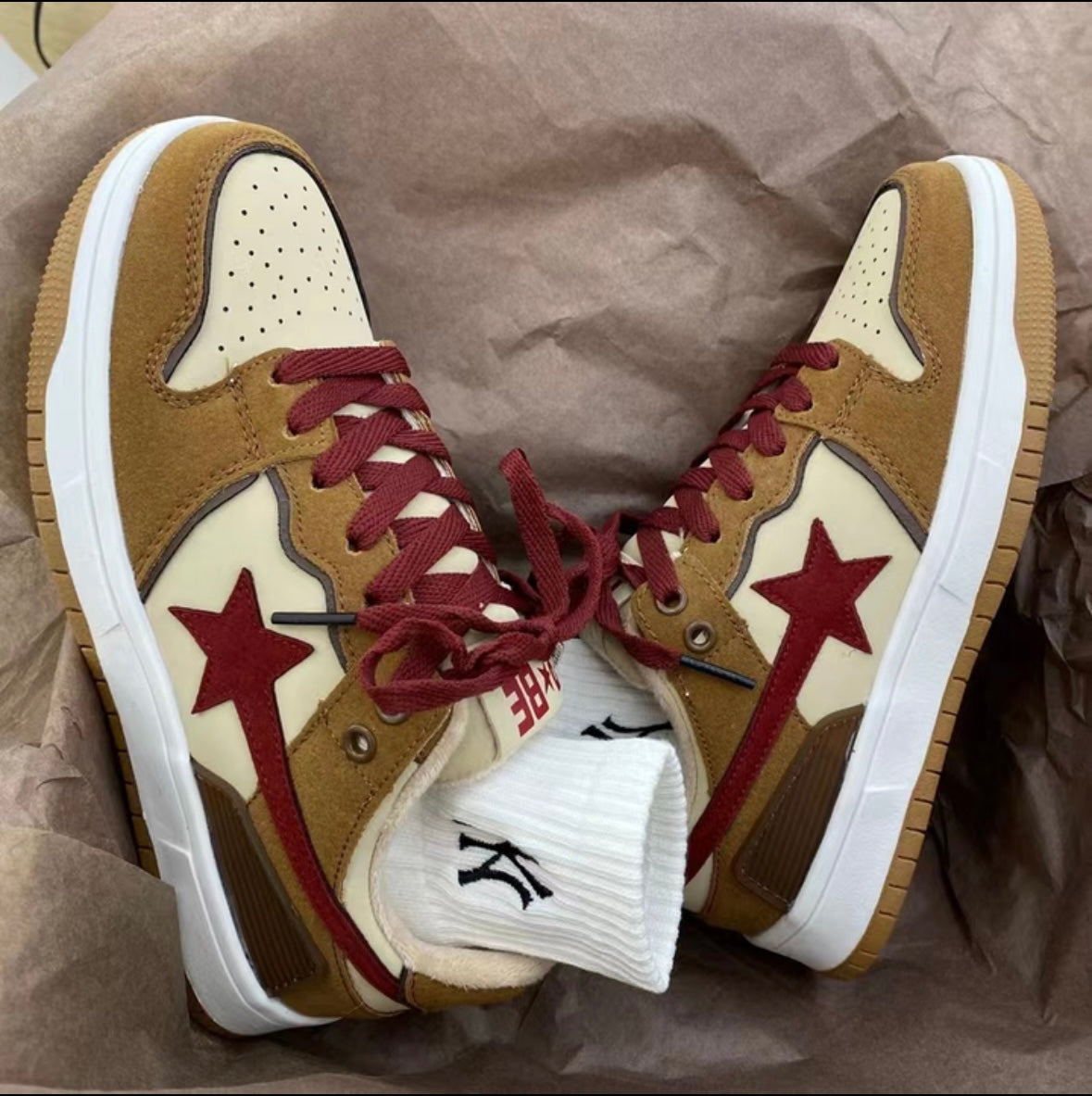 Sterren Sneakers Stijlvol Glanzend Bovenwerk