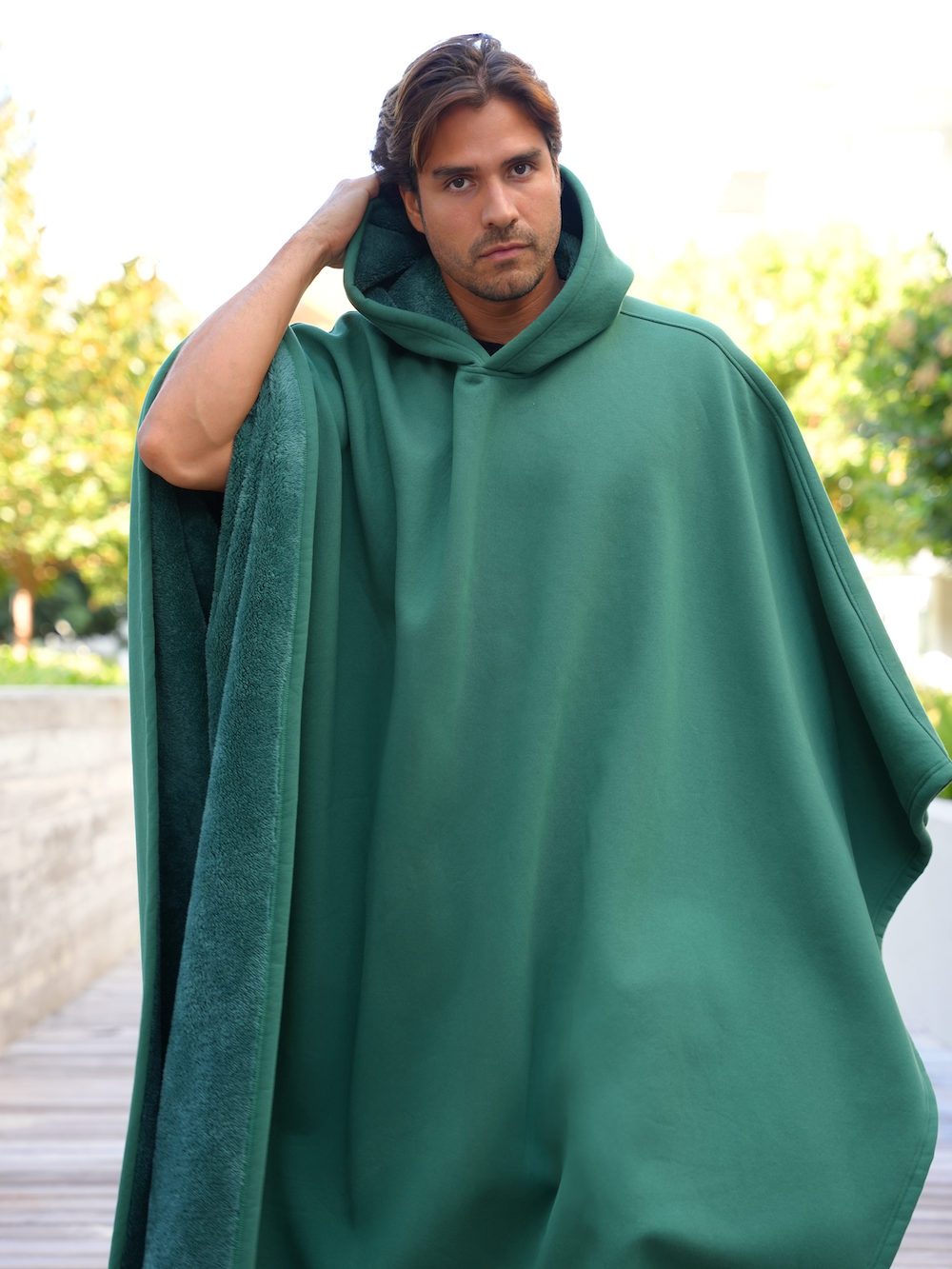 Fleece Poncho met Capuchon Luxe Warm en Zacht