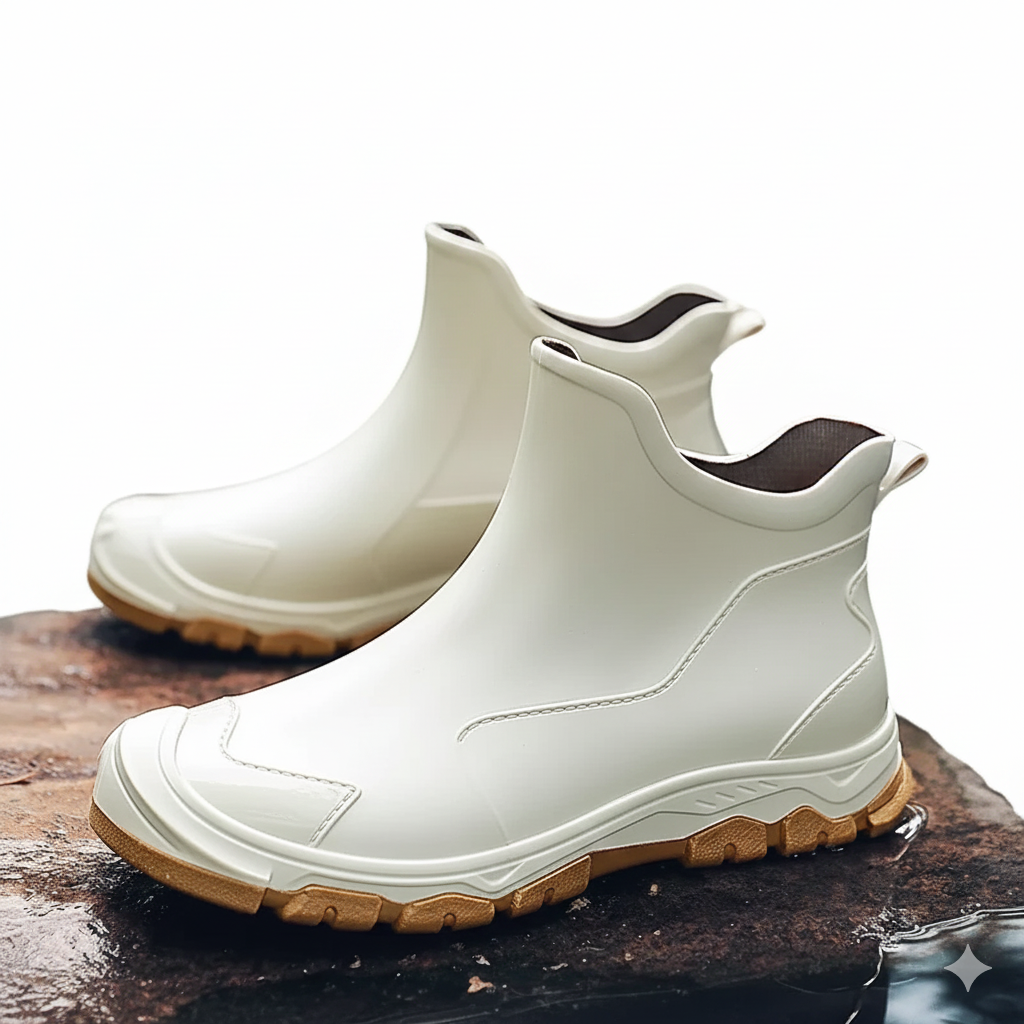 Heren Robuuste Enkellaars Regenlaarzen met Antislip Zool