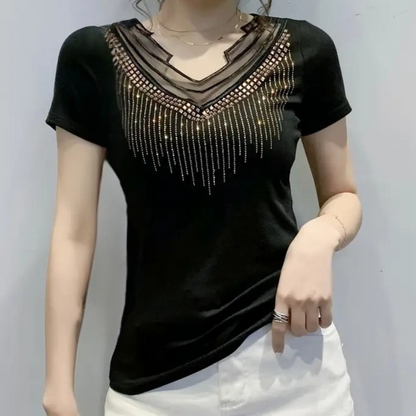 Dames Blouse Pailletten Glitter Trendy Jurk