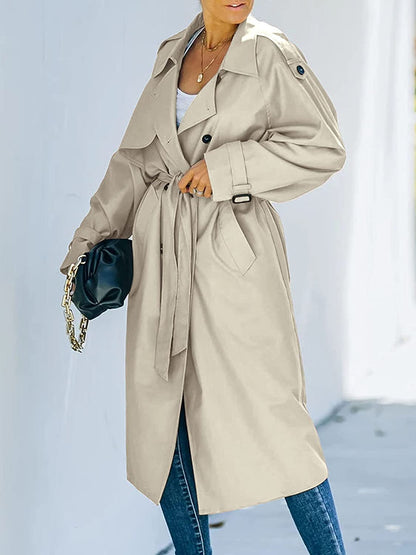 Lange Trenchcoat Dames Stijlvol Waterdicht