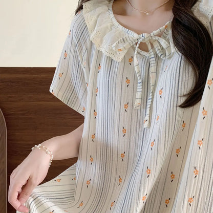 Serenity Bloemen Gestreepte Slaapkleding