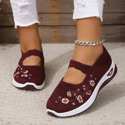 BlossomStyle Geborduurde Bloemen Flats