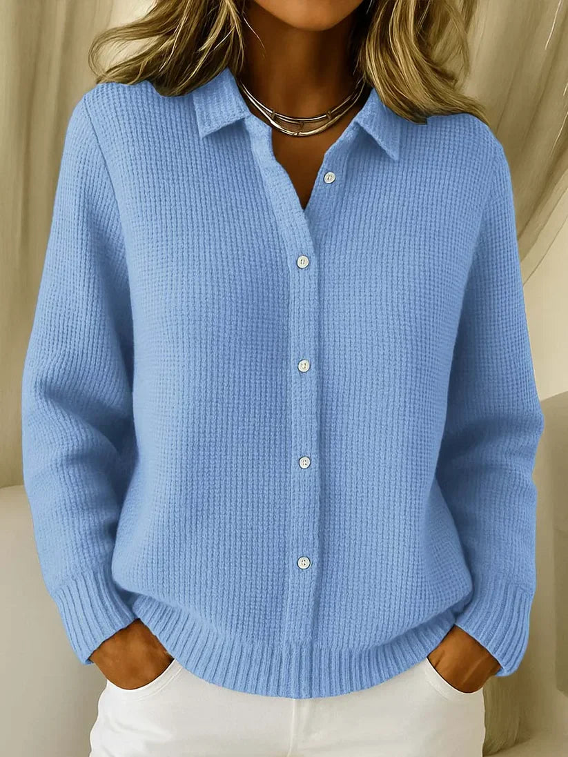 Gebreide Polo Dames Soft en Elegante Stijl - Mode Vibes