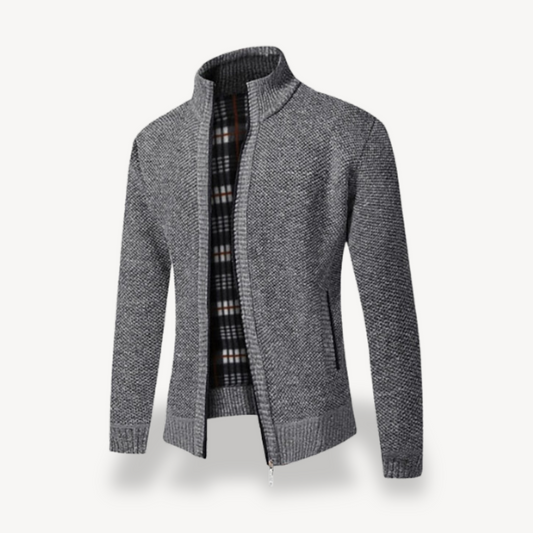 Gebreide fleece voering met rits voor heren 0