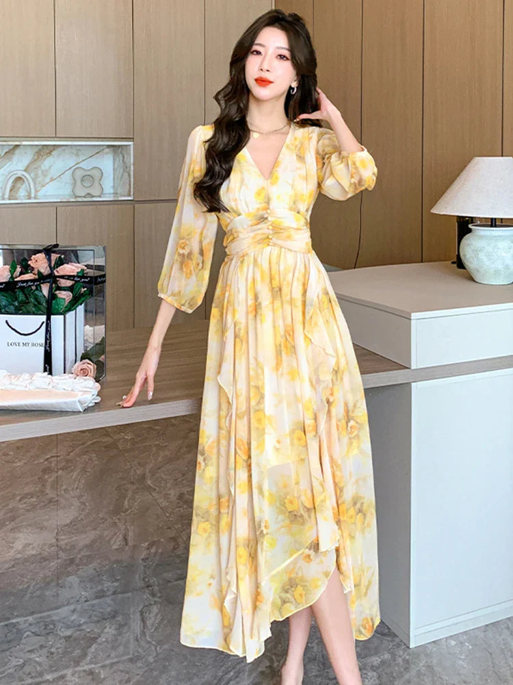 Zomerse Glans Elegante Boho Jurk