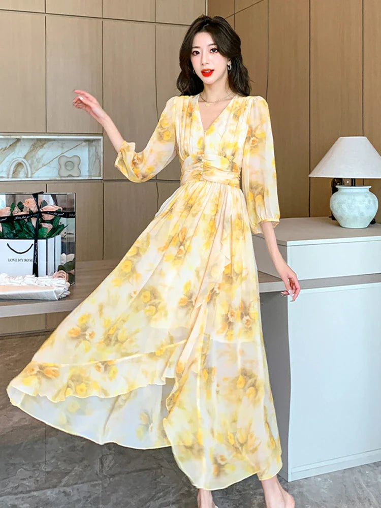 Zomerse Glans Elegante Boho Jurk