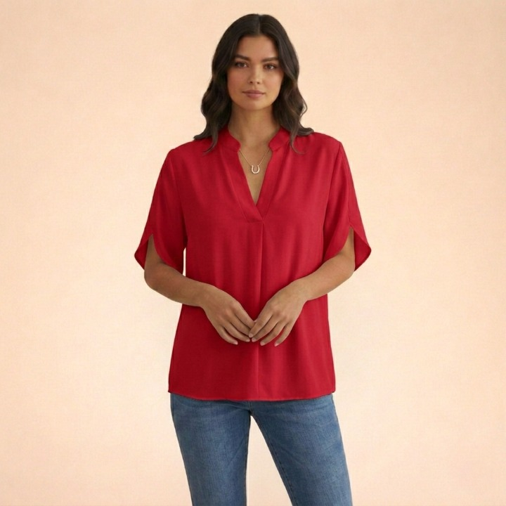 Ngoc | V-hals Blouse met Elegantie en Ultiem Comfort