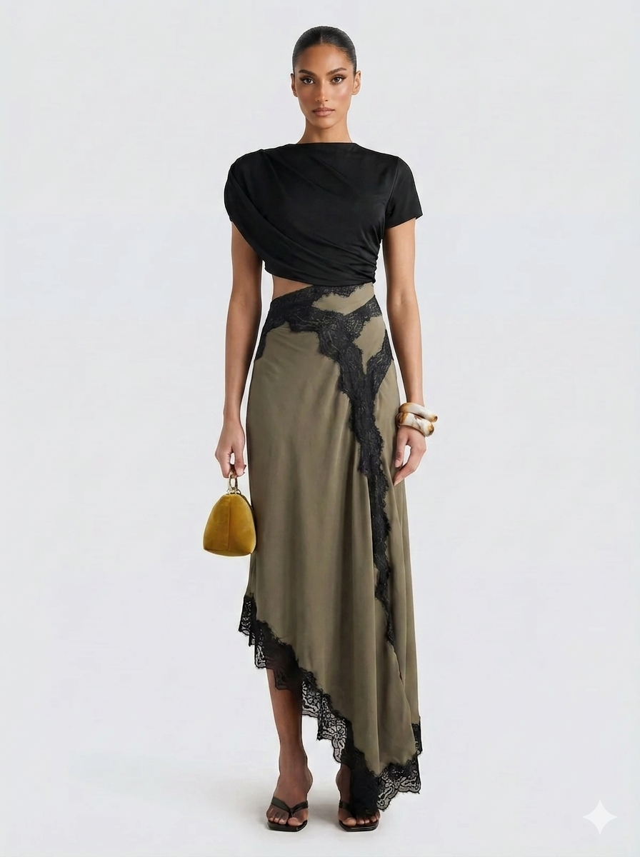 Dames en Maxi Rok Set Kant Elegant - Mode Vibes
