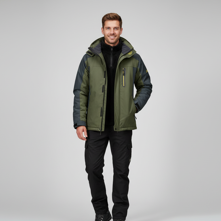 Waterdichte Heren Outdoorjas met Capuchon Warm Gevoerd - Mode Vibes
