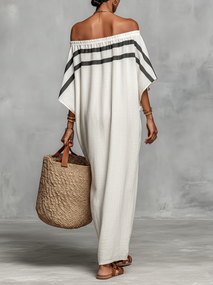 Dames Linnen Maxi-jurk Minimalistische Stijl