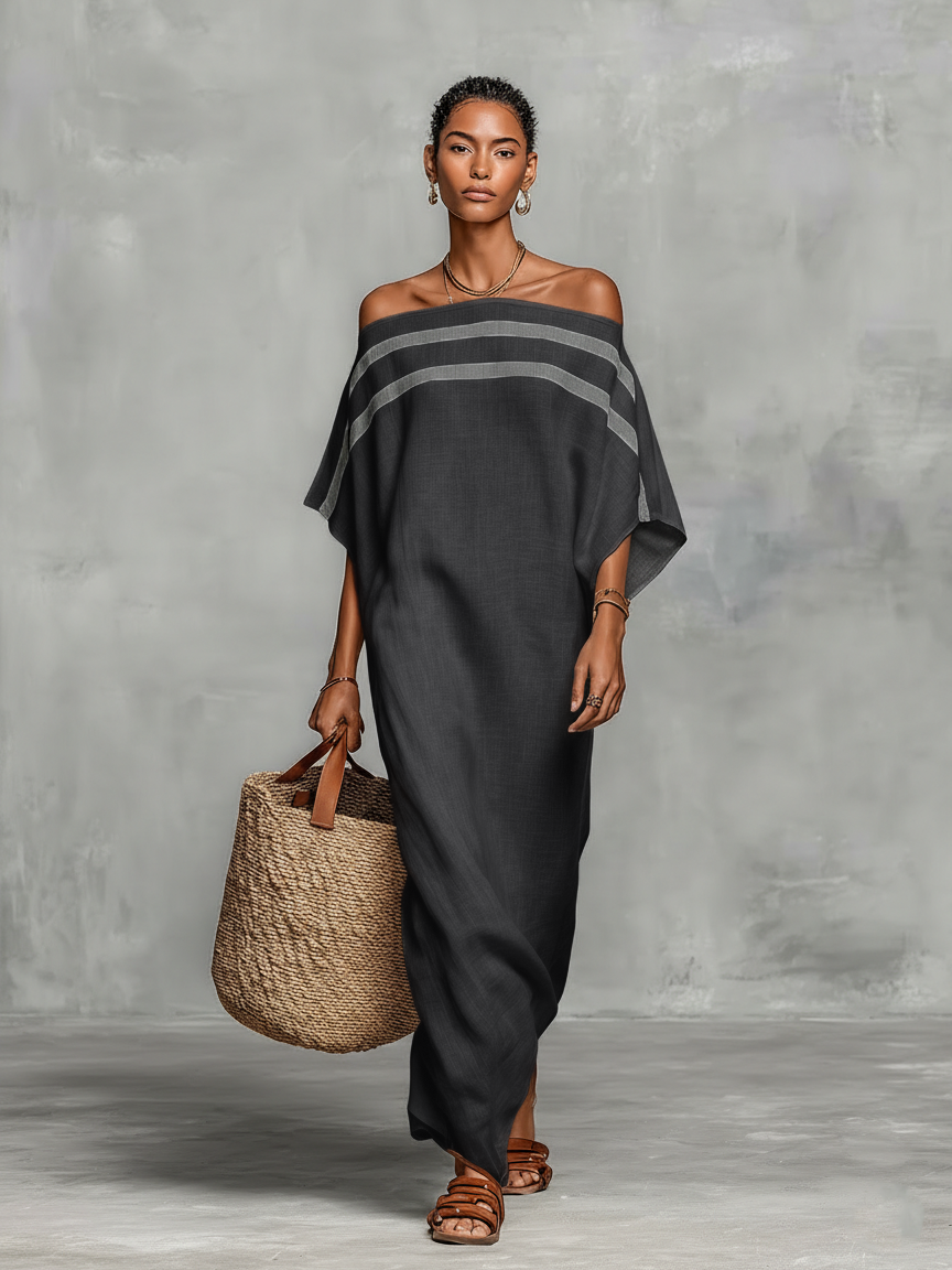 Dames Linnen Maxi-jurk Minimalistische Stijl