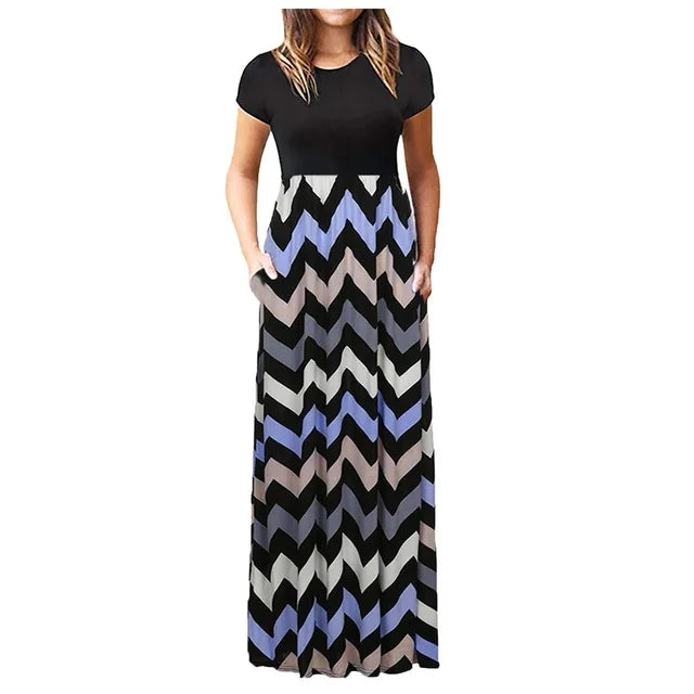 Stralende Schoonheid Geometric Print Patchwork Mouwloze Jurk