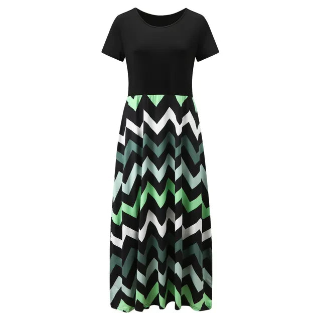 Stralende Schoonheid Geometric Print Patchwork Mouwloze Jurk