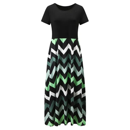 Stralende Schoonheid Geometric Print Patchwork Mouwloze Jurk