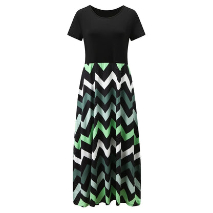 Stralende Schoonheid Geometric Print Patchwork Mouwloze Jurk