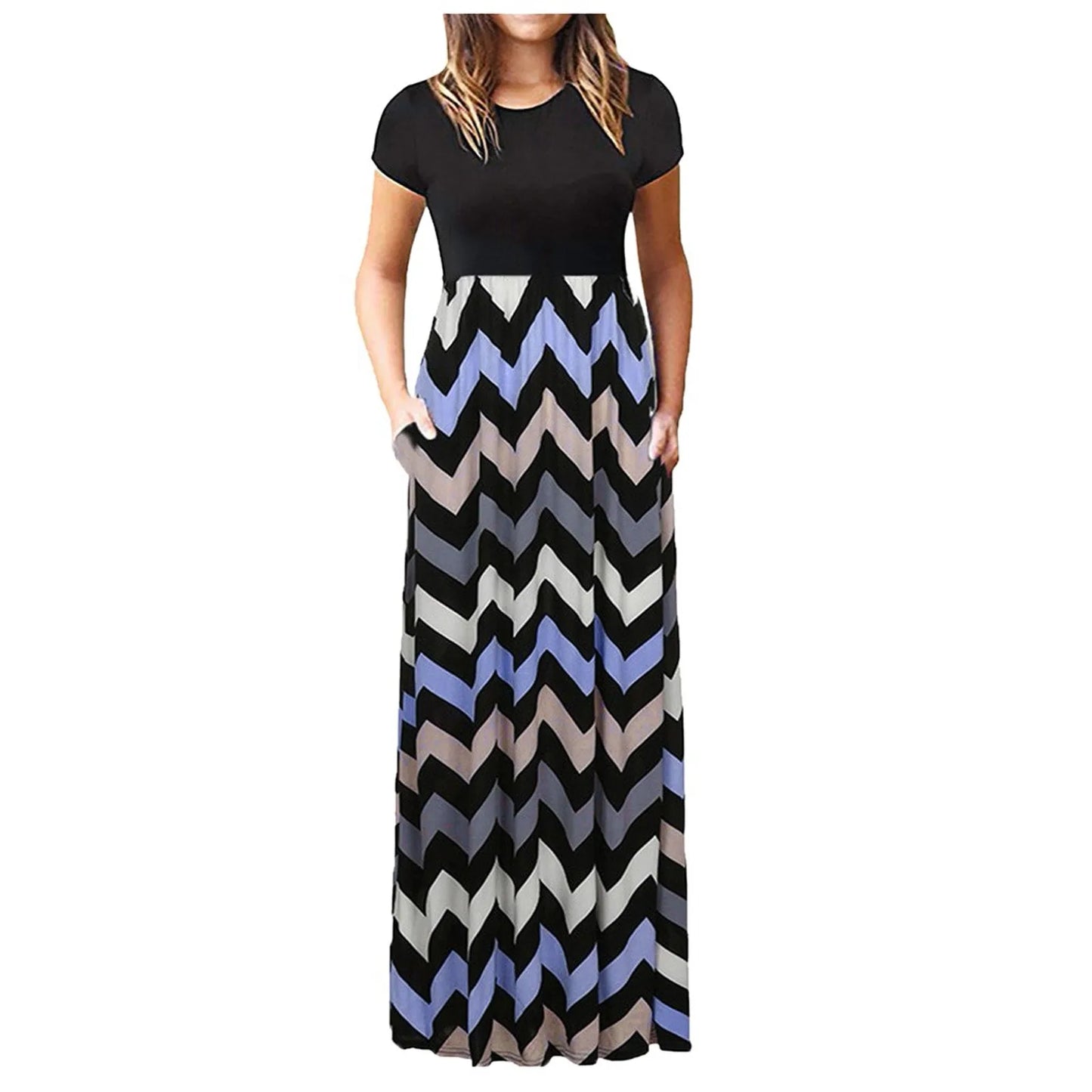 Stralende Schoonheid Geometric Print Patchwork Mouwloze Jurk