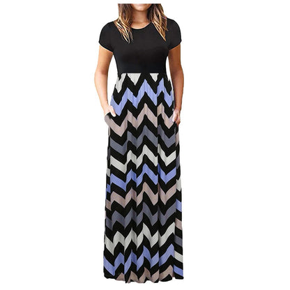 Stralende Schoonheid Geometric Print Patchwork Mouwloze Jurk