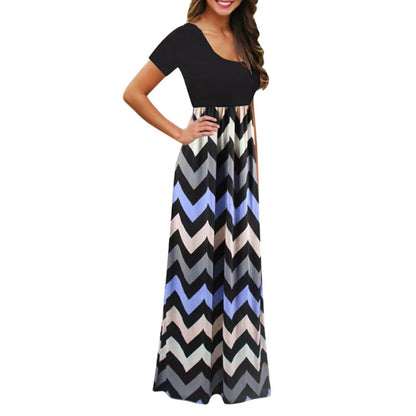 Stralende Schoonheid Geometric Print Patchwork Mouwloze Jurk