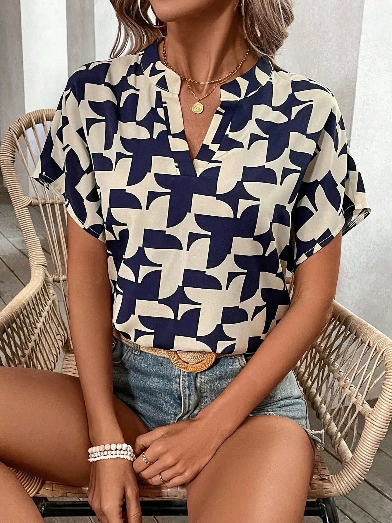 ChicVogue Geometrische Print Blouse