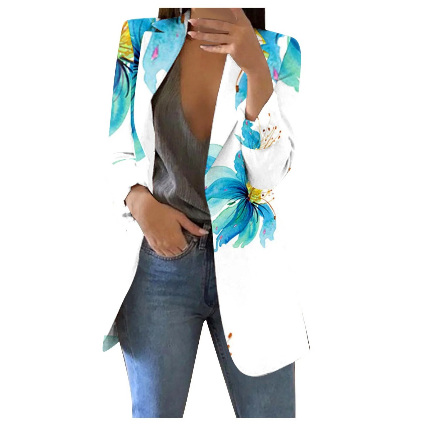 Cropped Dames Blazer Geprint Savannah Stijl