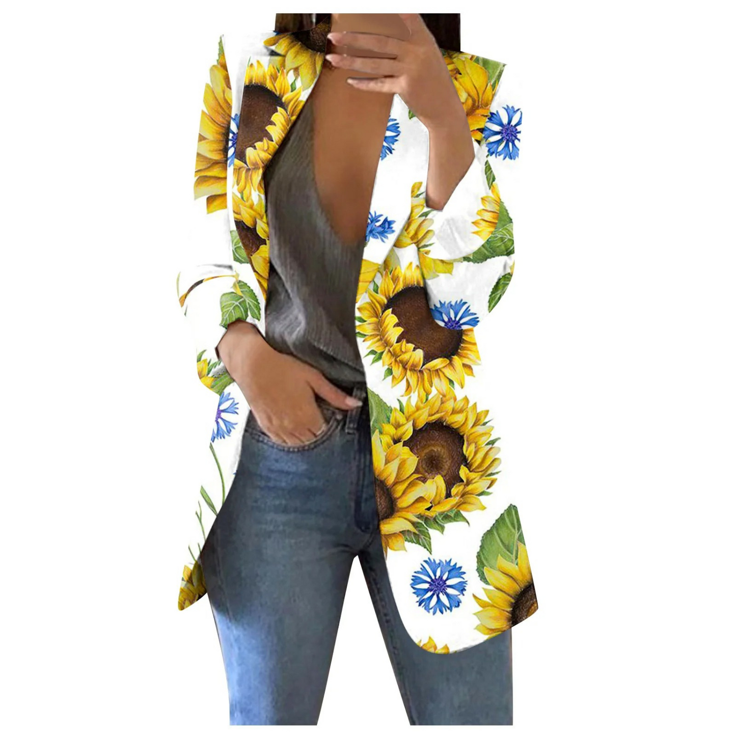 Cropped Dames Blazer Geprint Savannah Stijl