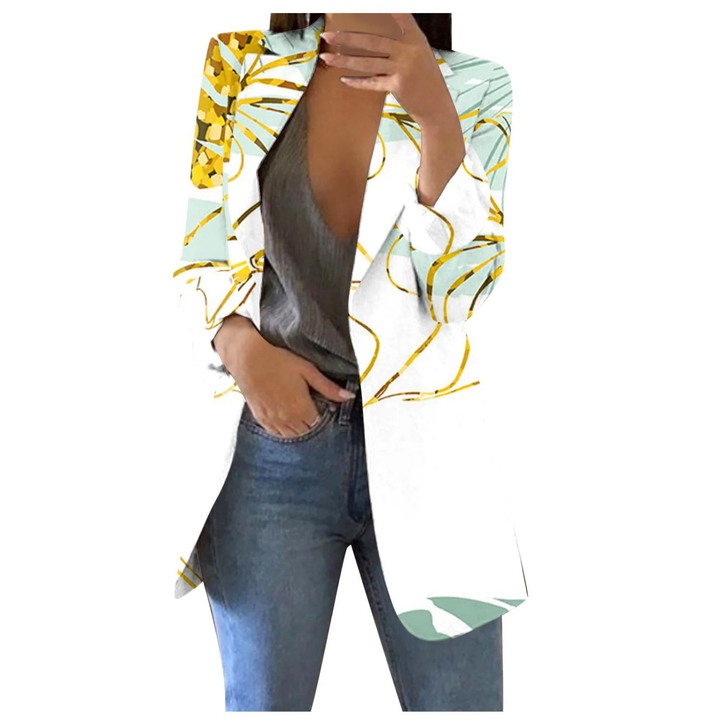 Cropped Dames Blazer Geprint Savannah Stijl