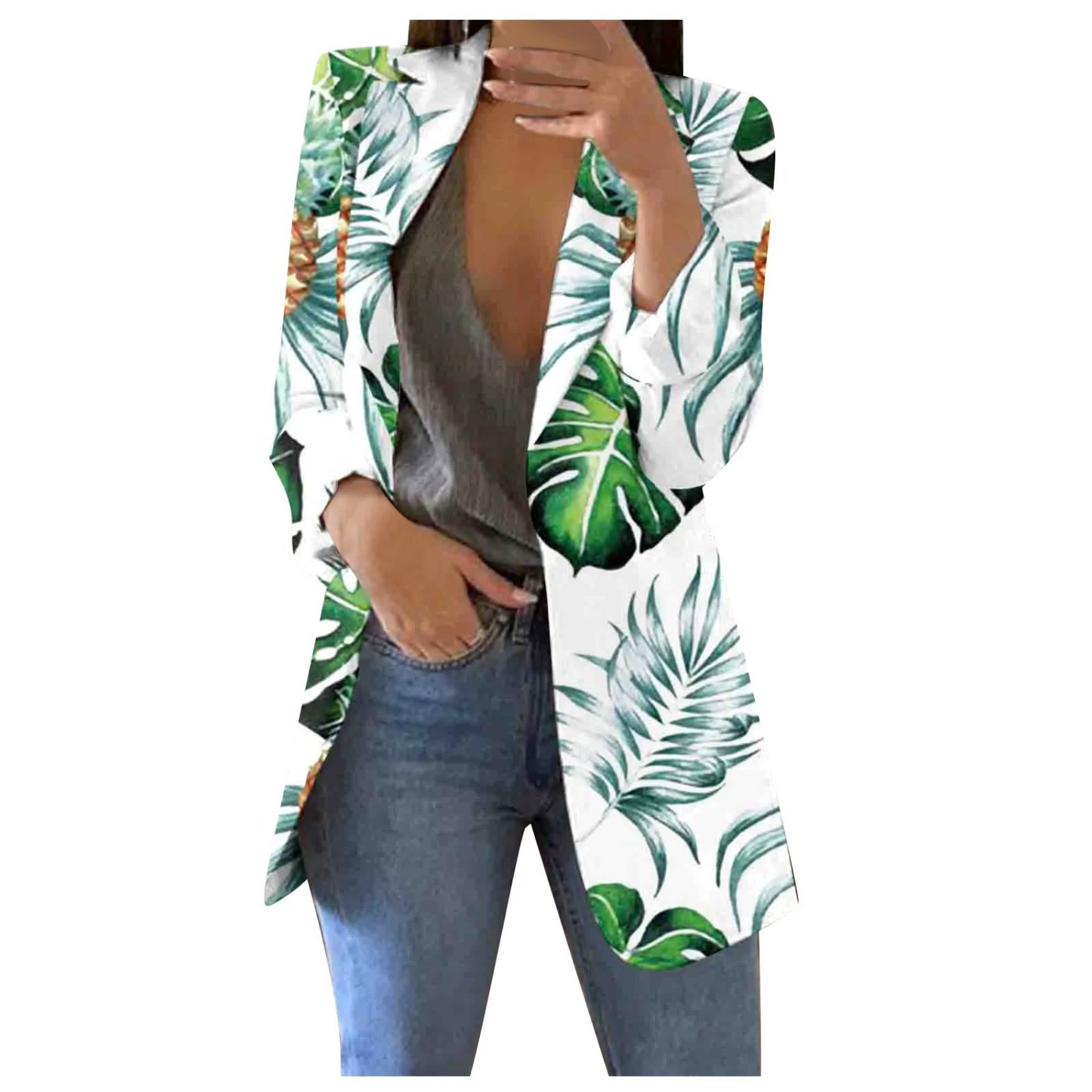 Cropped Dames Blazer Geprint Savannah Stijl