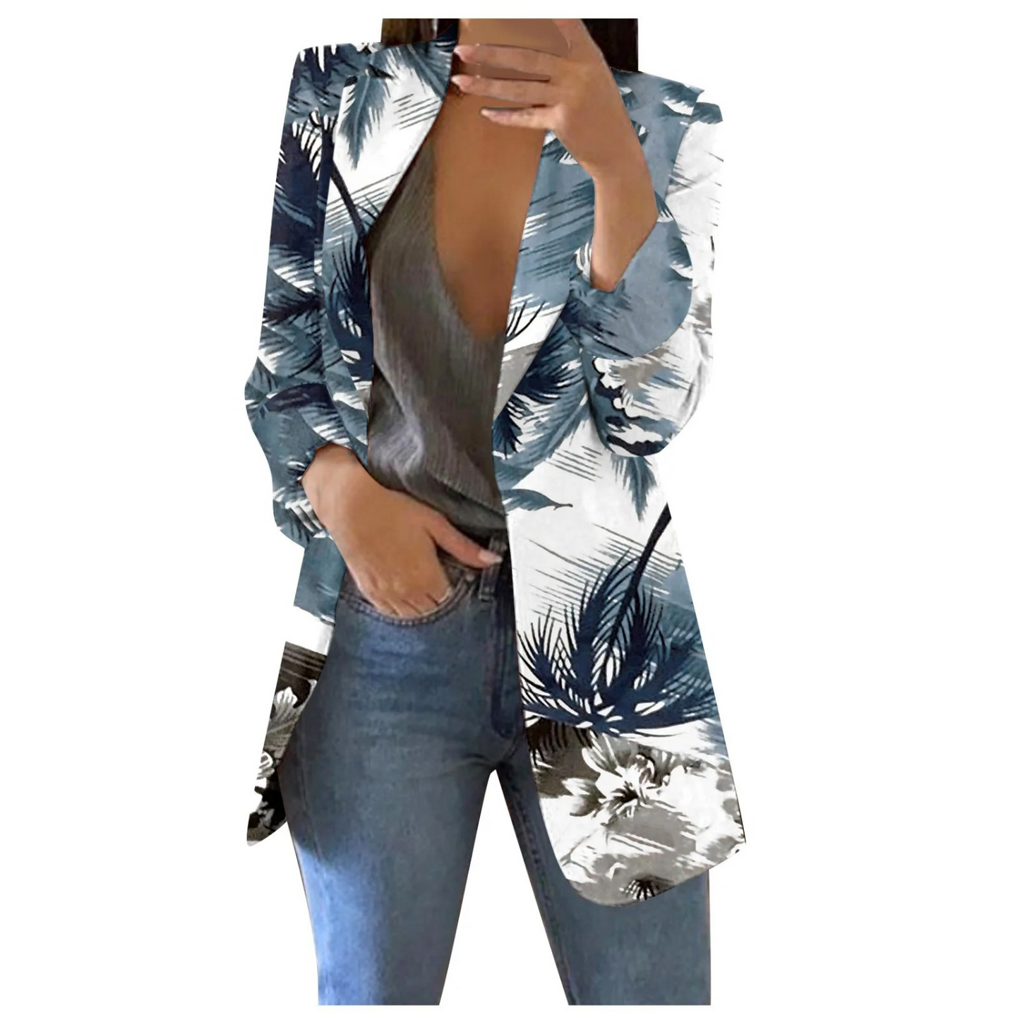 Cropped Dames Blazer Geprint Savannah Stijl