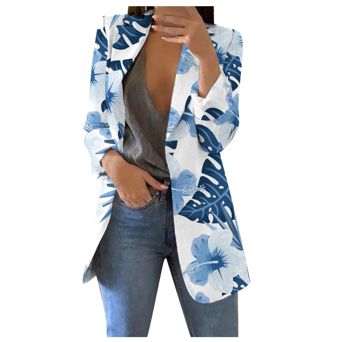 Cropped Dames Blazer Geprint Savannah Stijl