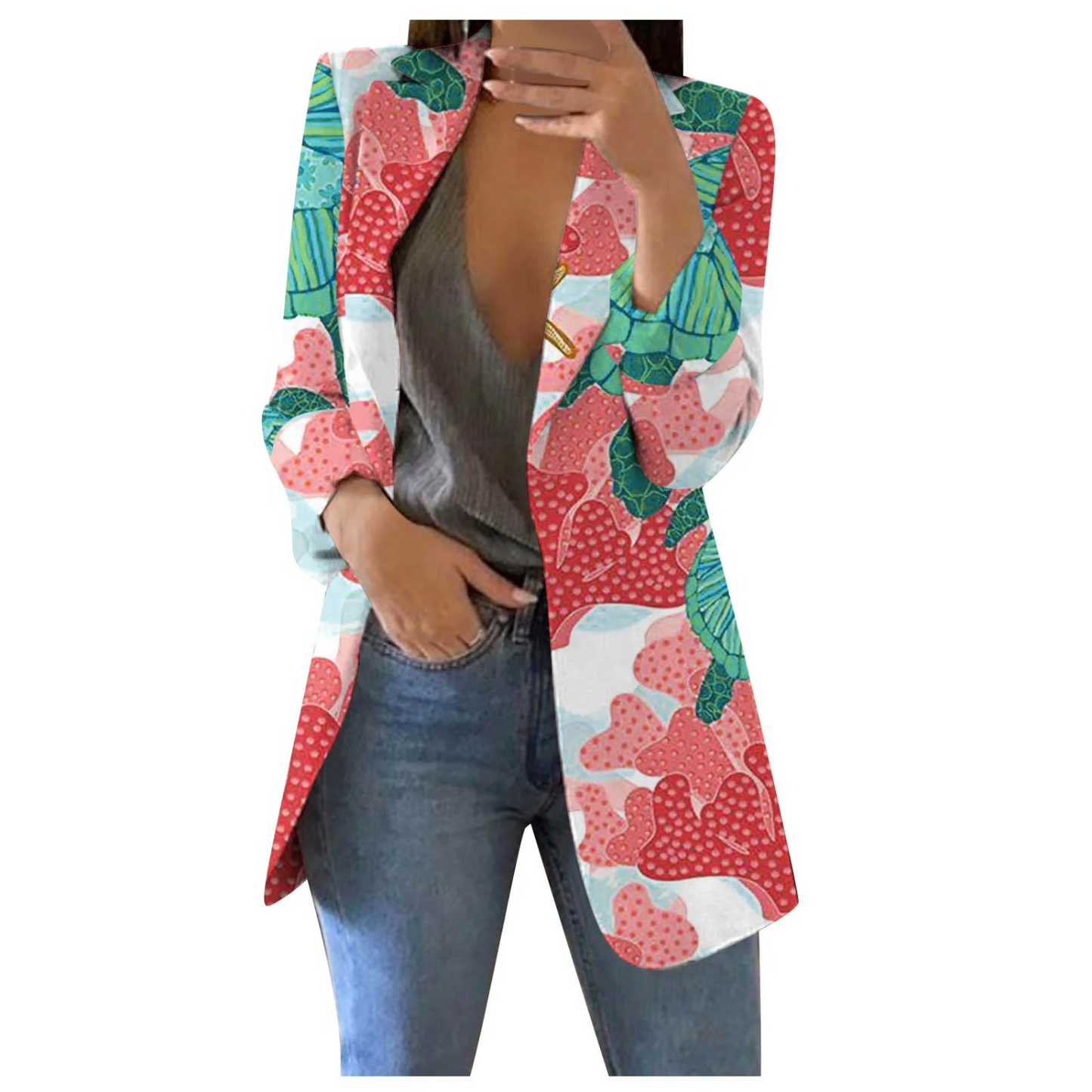 Cropped Dames Blazer Geprint Savannah Stijl