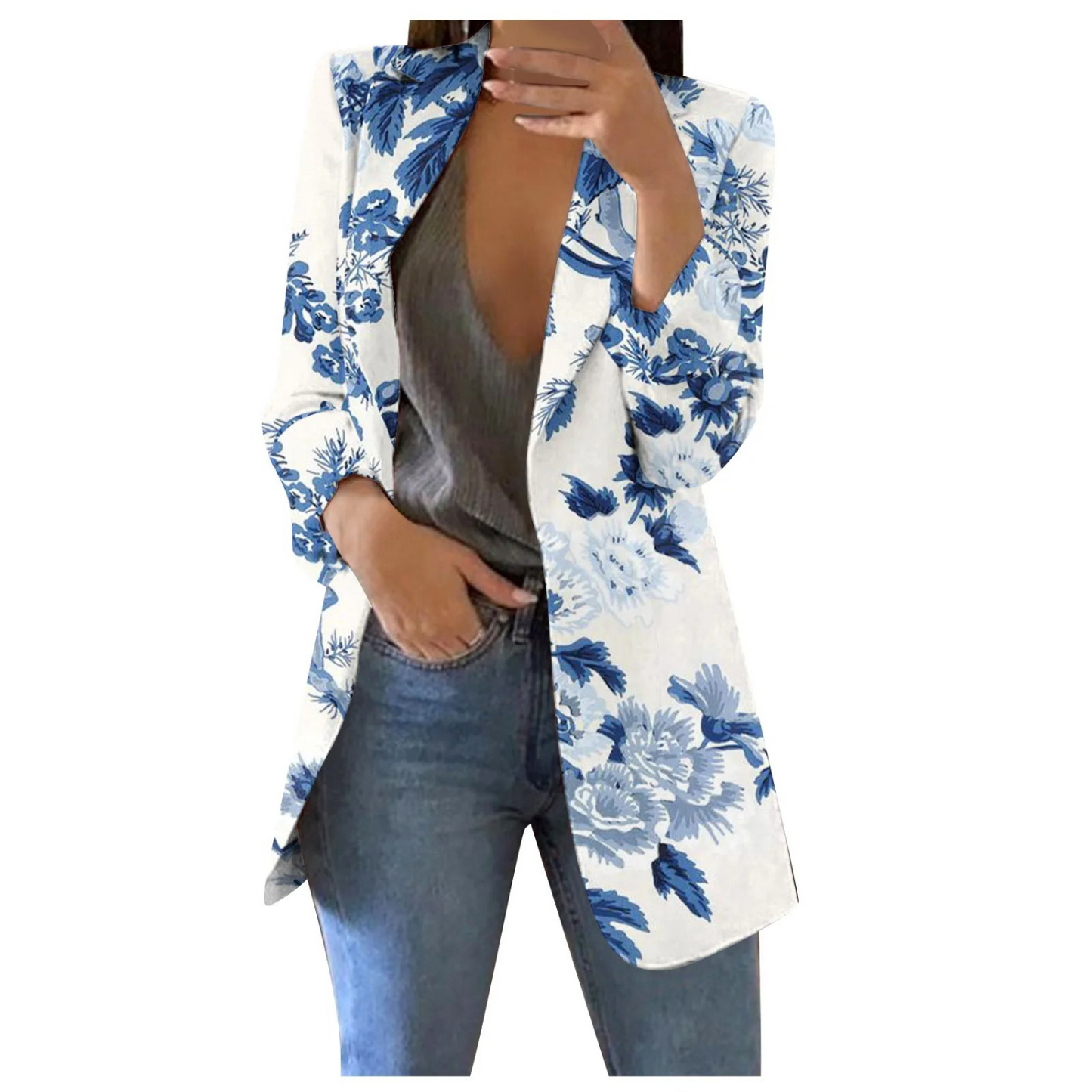 Cropped Dames Blazer Geprint Savannah Stijl - Mode Vibes