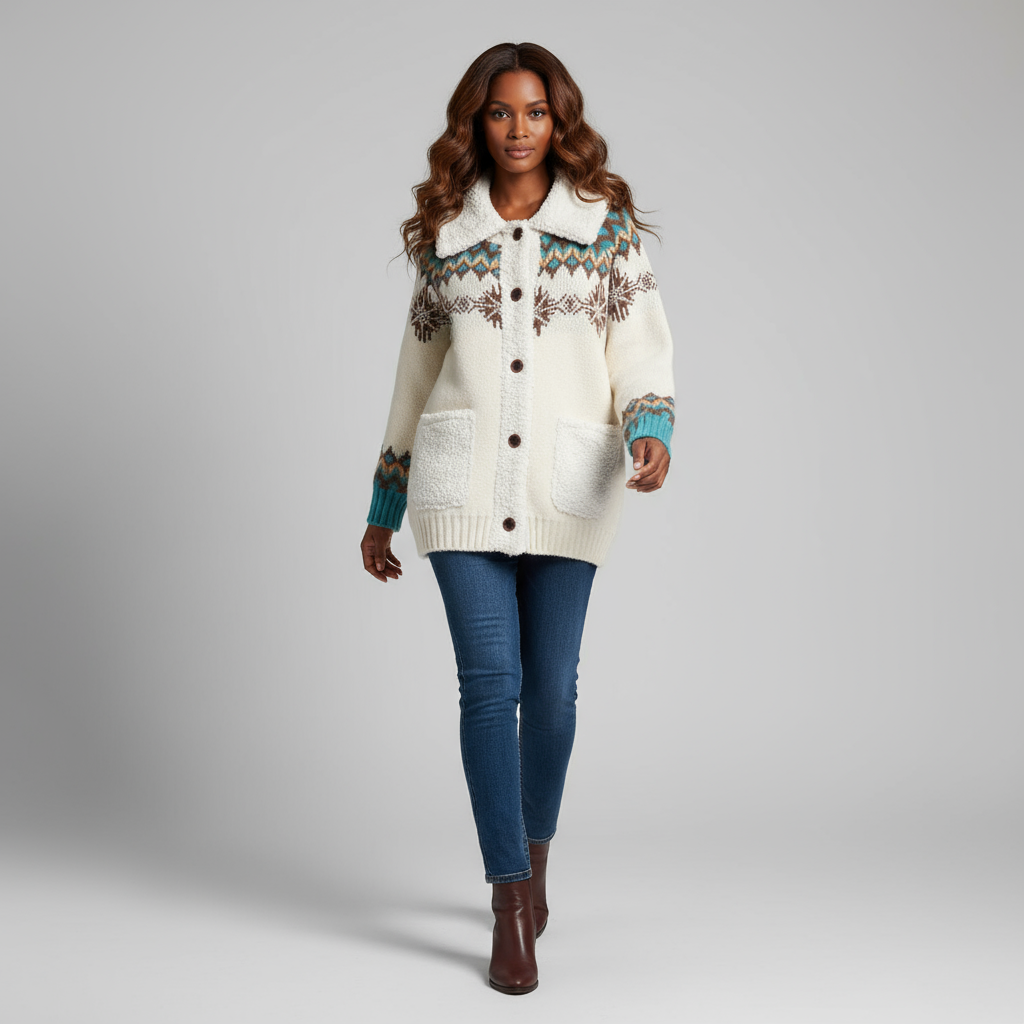 Dames Winter Vest Zachte Fleece Kraag Warm en Stijlvol - Mode Vibes