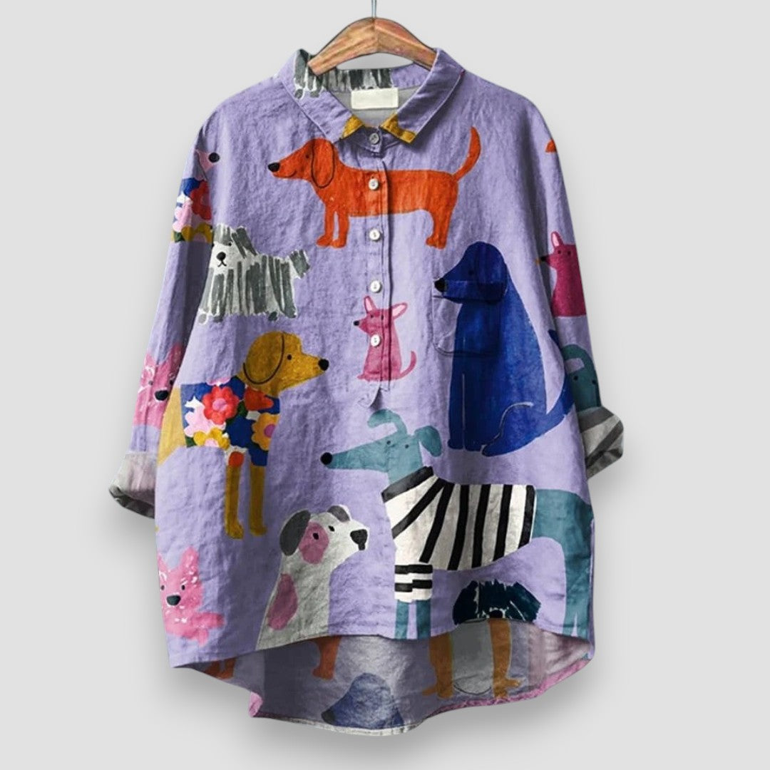 Dames Blouse Met Print Comfortabele Pasvorm - Mode Vibes
