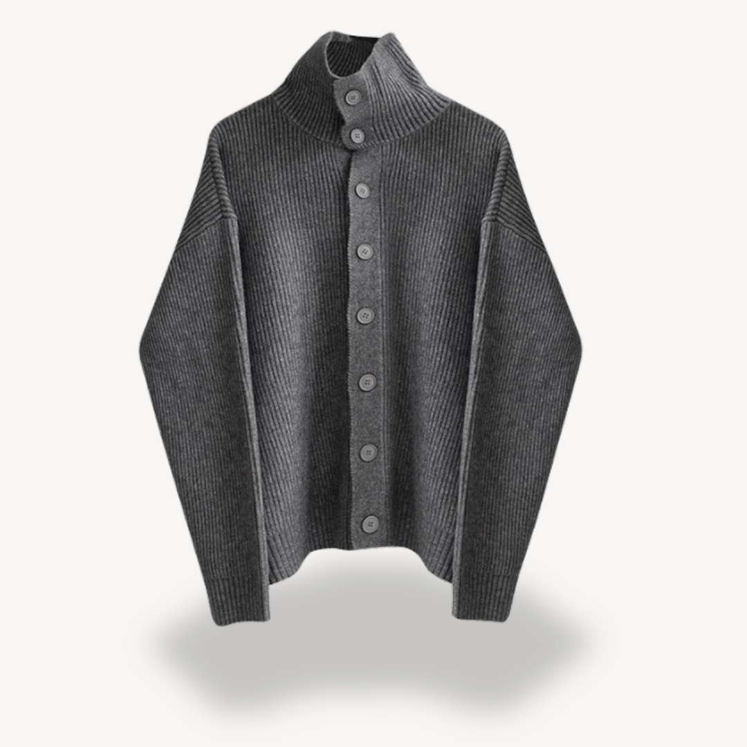 Geribbeld gebreid vest met knoopjes voor heren 3