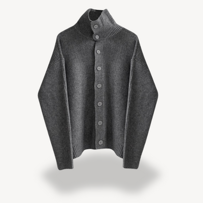 Geribbeld gebreid vest met knoopjes voor heren 3