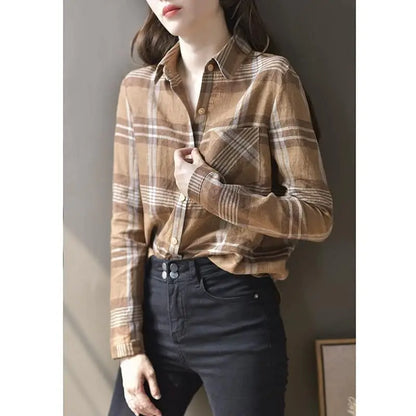 Checkered Shirt Tops - Stijlvolle Damesblouse voor een Casual Vintage Look