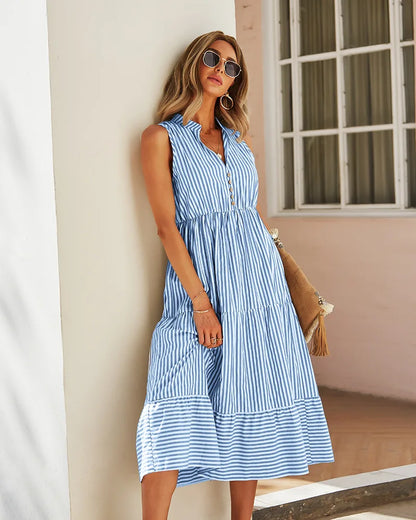 Zomerklaar Gestreepte Shirtjurk