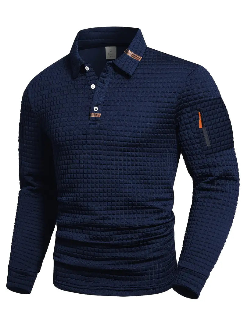 Gewatteerde Polo Heren Warme Wintertrui voor Mannen - Mode Vibes