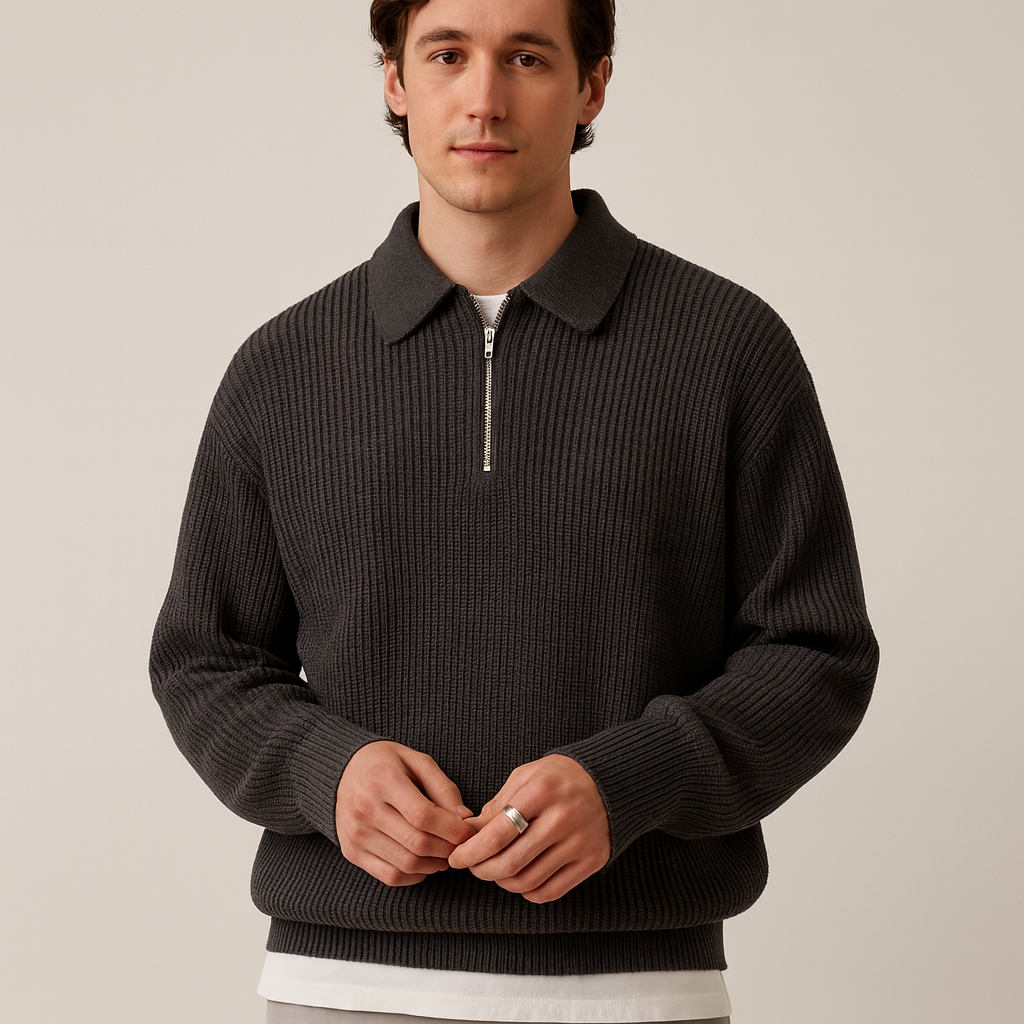 Giovanni Moretti Zipped Trui Casual Stijl - Mode Vibes
