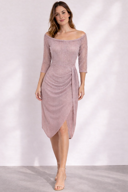 Giselle | Abito Elegante Donna Trasparente con Scollo sulle Spalle e Maniche a 3/4 per Cerimonie e Feste 7