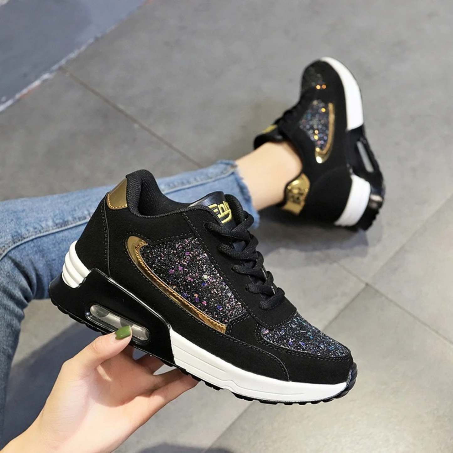 Dameschoenen Glitter Comfortabel Ademend SparkleFit