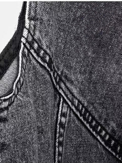 Dames Spijkerjasje Blauw Leer Trendy