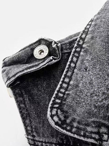 Dames Spijkerjasje Blauw Leer Trendy