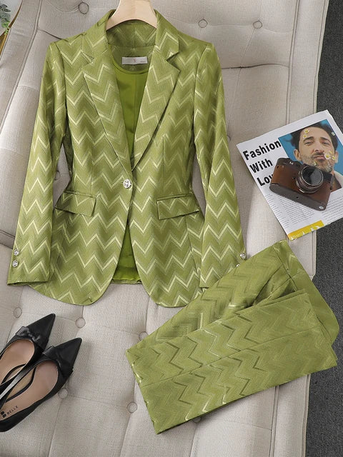 Dames Blazerset Gestreept Strikrok en Blazer