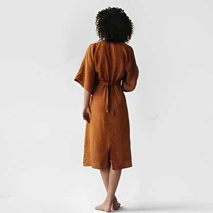 Elegante Linnen Jurk voor Vrouw Zomercollectie