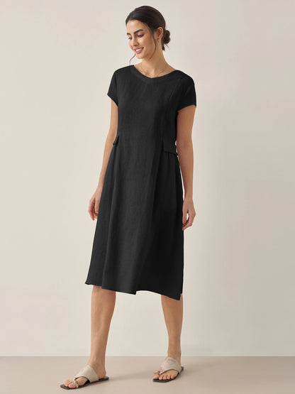 Greta | Midi zomerjurk met v-neckline