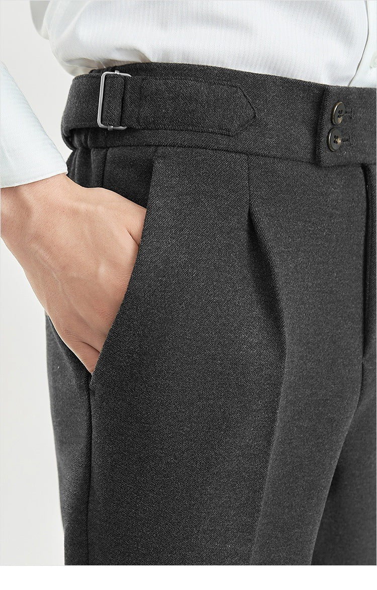 Heren Tweed Broek met Vintage Look en Comfortabele Pasvorm