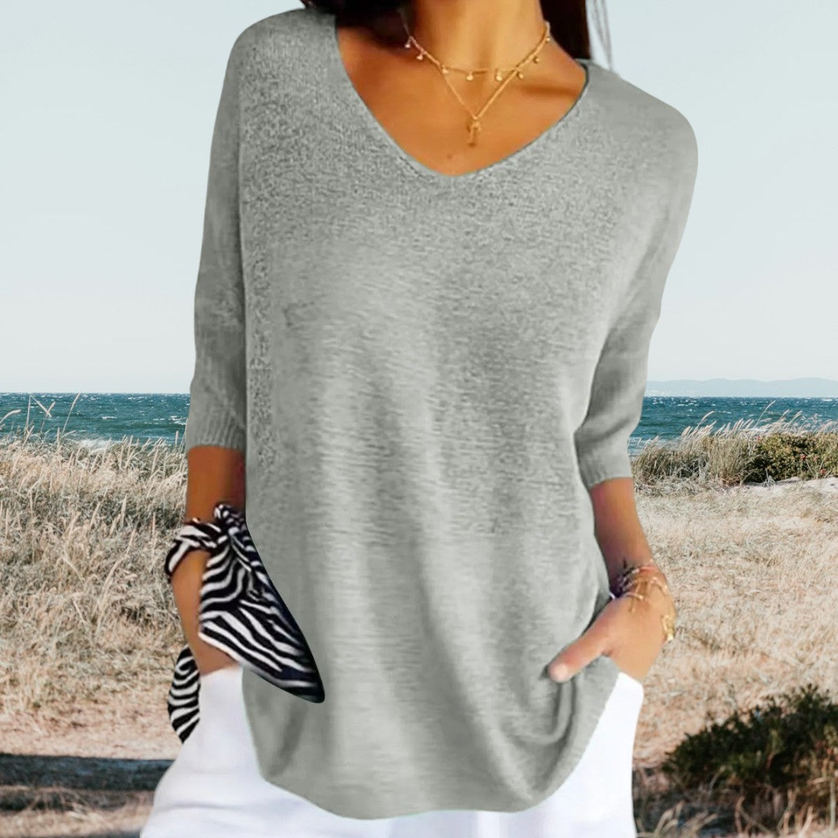 Variant image for Gerda Top Estivo Donna – Leggero e Traspirante, Scollo a V-11