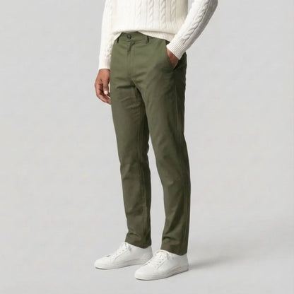 Groene Chino Broek Regular Fit Zijzakken - Mode Vibes